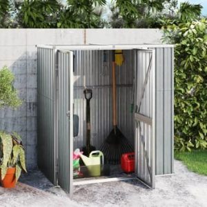 Abri à outils de jardin | Abri de jardin | Remise Cabane pour outils Gris 161x89x161 cm Acier galvanisé
