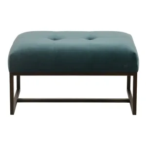 Pouf en velours vert bleuté - Nolan
